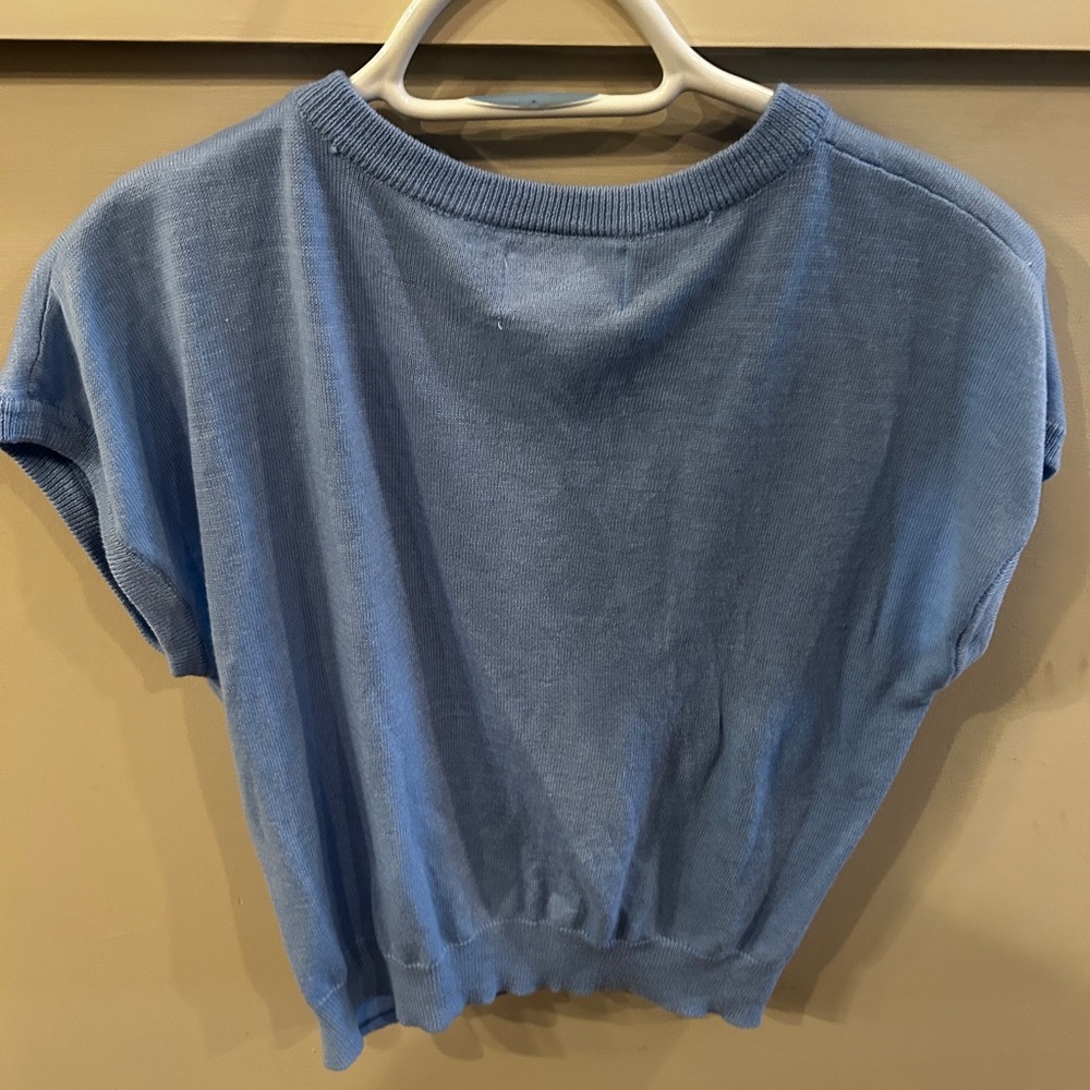 Heartloom Blue Crop T-Shirt Relaxed Fit